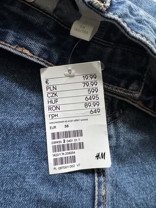 Nowa jeansowa spódnica H&M rozmiar 38 – klasyczny denim