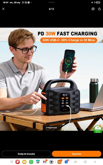 Przenośna stacja zasilająca 194 Wh