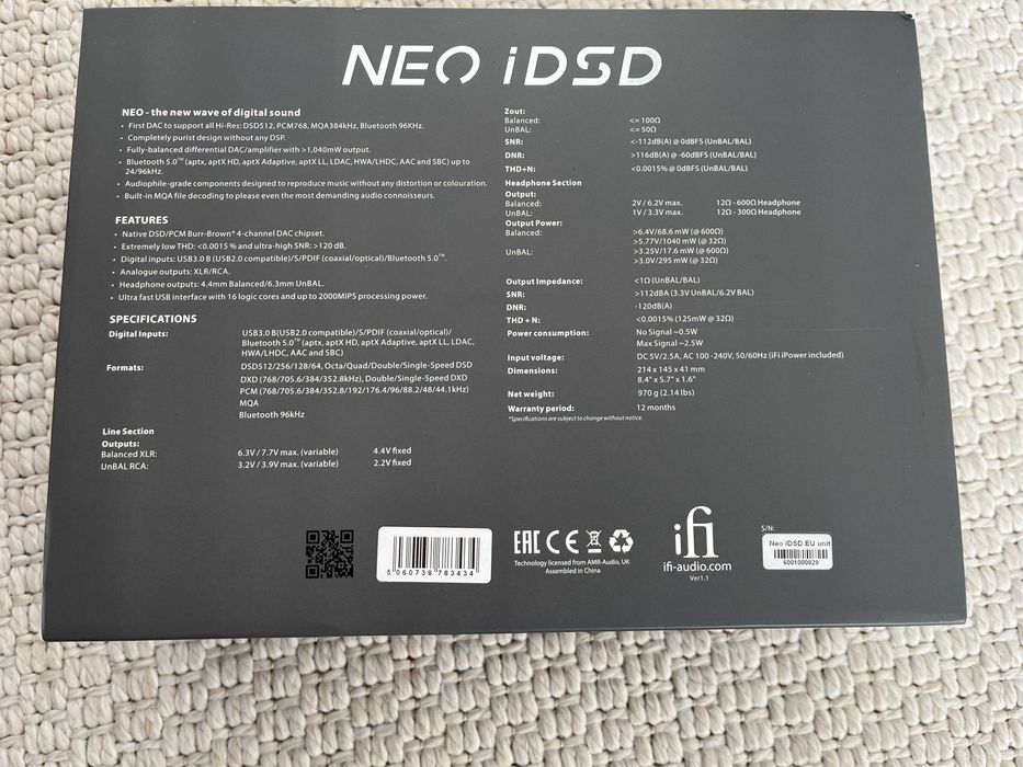 iFi Audio Neo iDSD Przetwornik DAC ze wzmacniaczem słuchawkowym