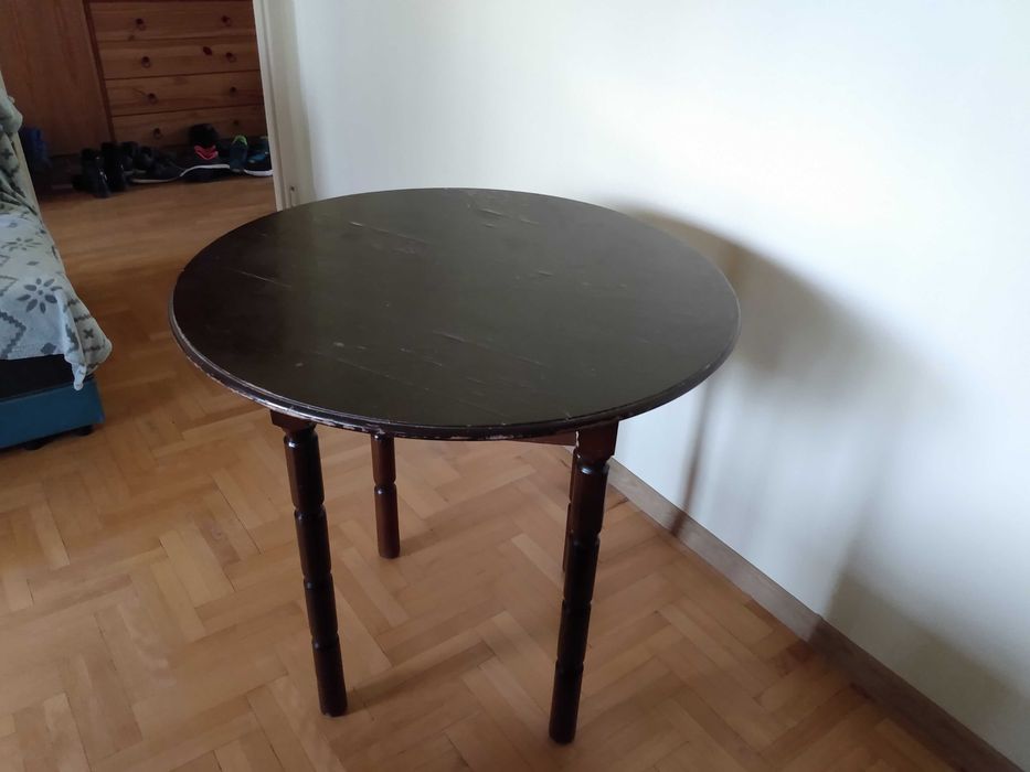 stoł okrągły stary 79cm wysokość plus blat x 79 średnica blatu