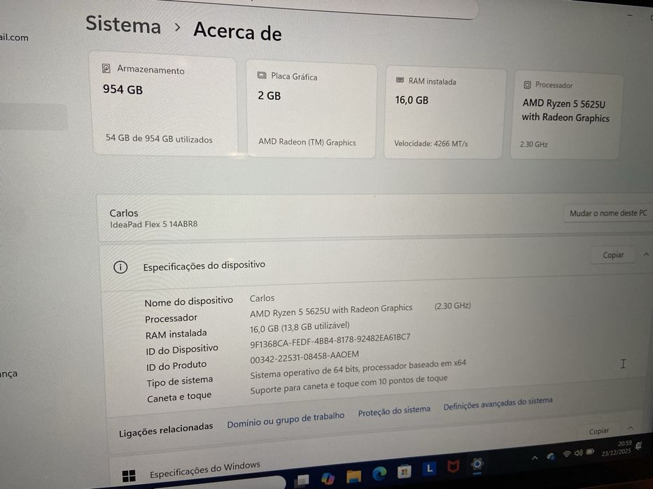 Lenovo IdeaPad Flex 5 - Ram 16Gb e 1TB -Fatura e garantia