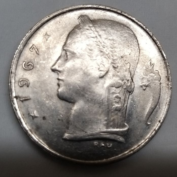 Moeda de 1 franco belga.