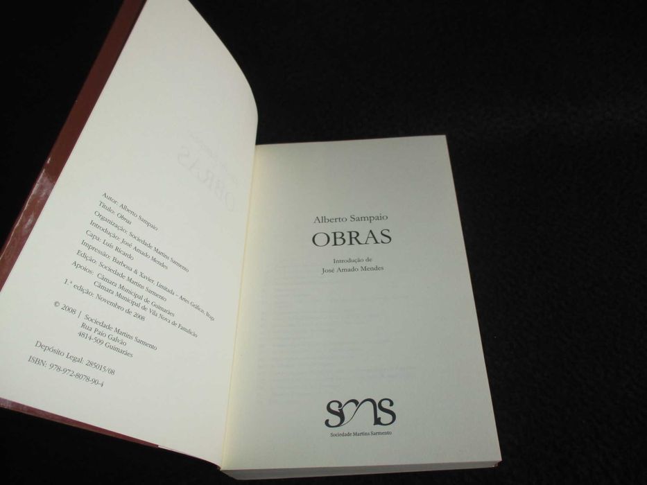 Livro Alberto Sampaio Obras 1ª edição 2008