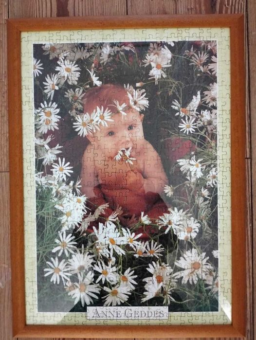Quadro Anne Geddes de um puzzle de 500 peças emoldurado e novo