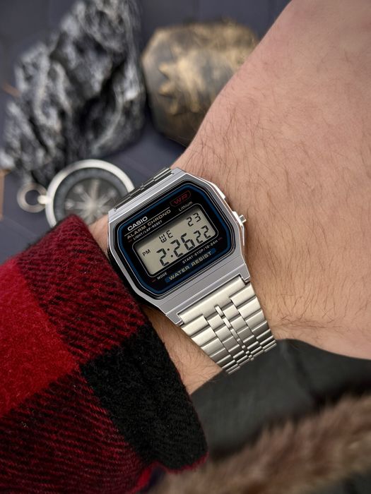Чоловічий годинник Casio A159W-N1 Original | Електронний | Сталевий браслет