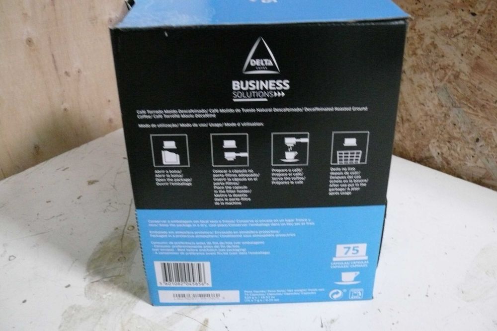 Caixa de cápsulas de café Delta Business Solutions.
