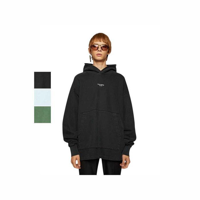 Худі Acne Studios Franklin Reverse Logo Hoody Black \ Blue \ Green