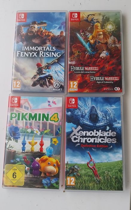 Pack de 4 Jogos - Pikmin 4, Hyrule Warriors, Xenoblade Chronicles, Immortals Fenyx Rising