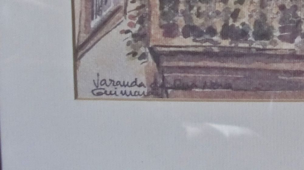 Quadro Serigrafia de F. Coelho Teixeira Varanda Rua Nova Guimarães