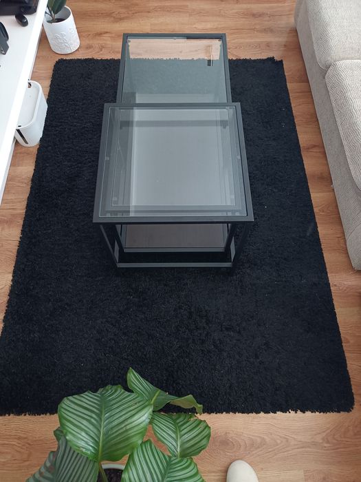 Tapete de pêlo comprido preto IKEA HAMPEN