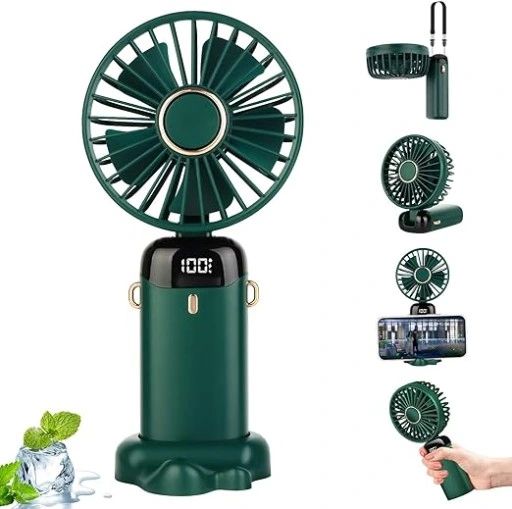 ręczny mini wentylator cyfrowy wyświetlacz lcd zielony