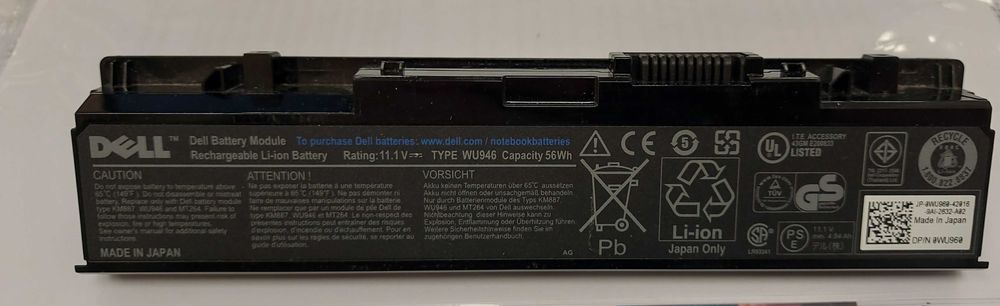 Bateria do laptopa Dell WU965,WU960,WU946