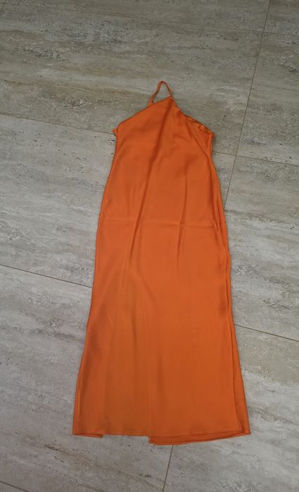 Sukienka 34 XS pomarańczowa elegancka długa wesele impreza