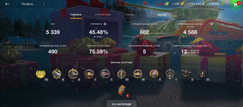 Продам Аккаунт WOT blitz