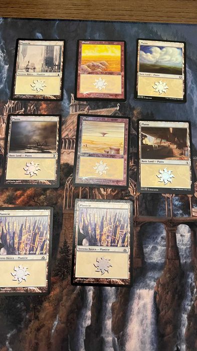 Terrenos Foil Magic The Gathering + 120 cartas comuns + 300 Sleeves