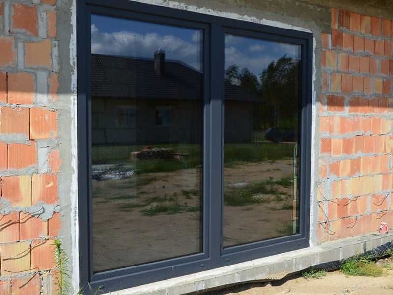 OKNO Dwuskrzydłowe Plastikowe 1165x1135 PCV Drzwi Balkonowe na Wymiar