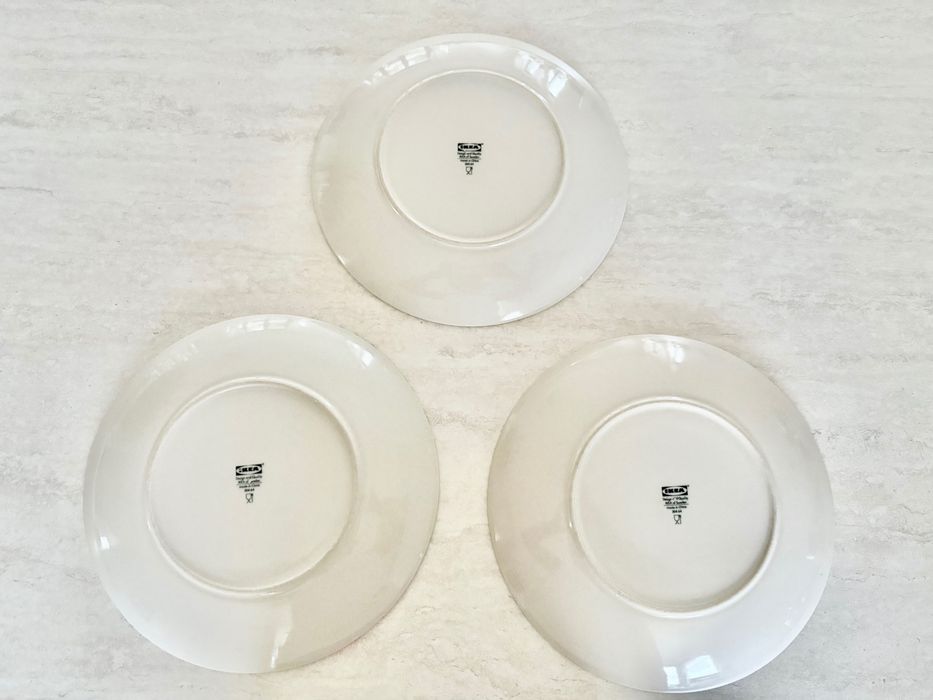 3 piękne beżowe talerze ceramiczne IKEA 25 cm
