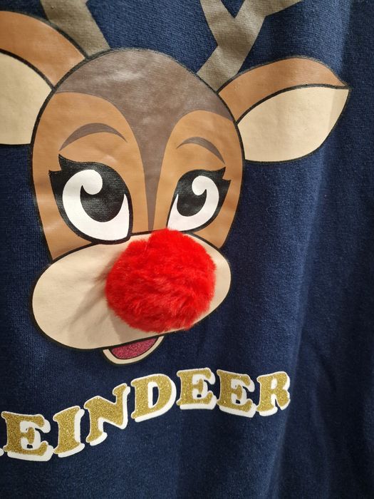 Bluza świąteczna 38 40 Papaya renifer Rudolf 3d