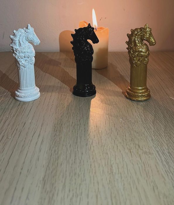 Peças decorativas cavalo em gesso – conjunto 10cm