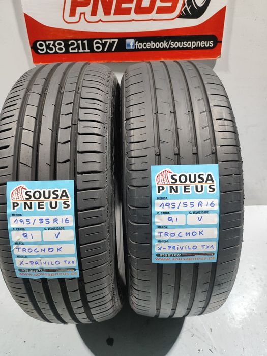 2 pneus semi novos 195-55R16 Oferta dos Portes
