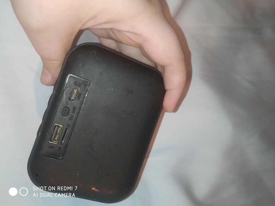 Колонка портативная Bluetooth T3 Blue с павербанком