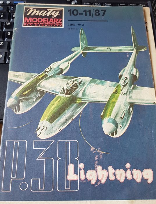 Mały Modelarz  P-38 Lightning , stan bdb