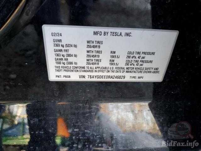 Tesla Model Y 2024 VIN 7SAYGDEE0RA246829 фото оголошення 18 з 18