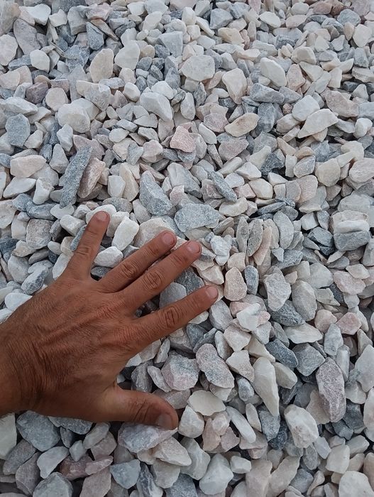 Pedra Marmore Matizado Britado, gravilha matizada