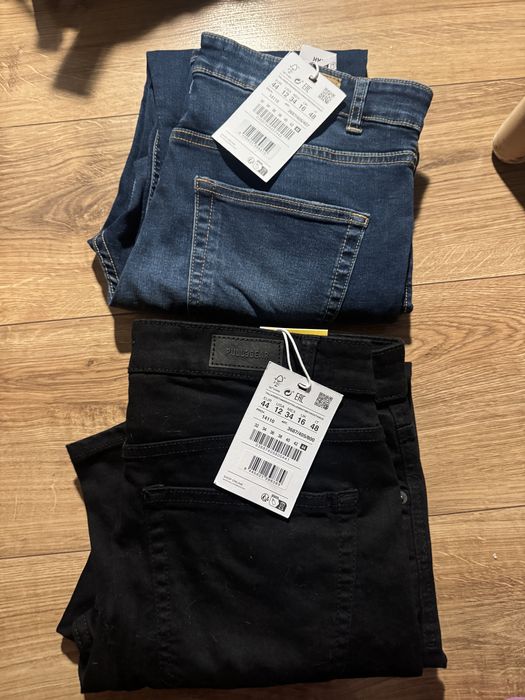 2 pary nowe jeansy pull and bear 44