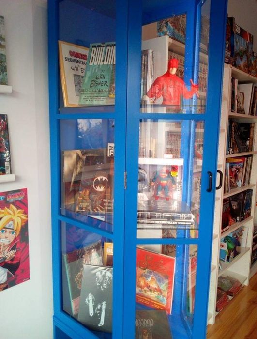 Candeeiro de tecto e vitrines electrificadas