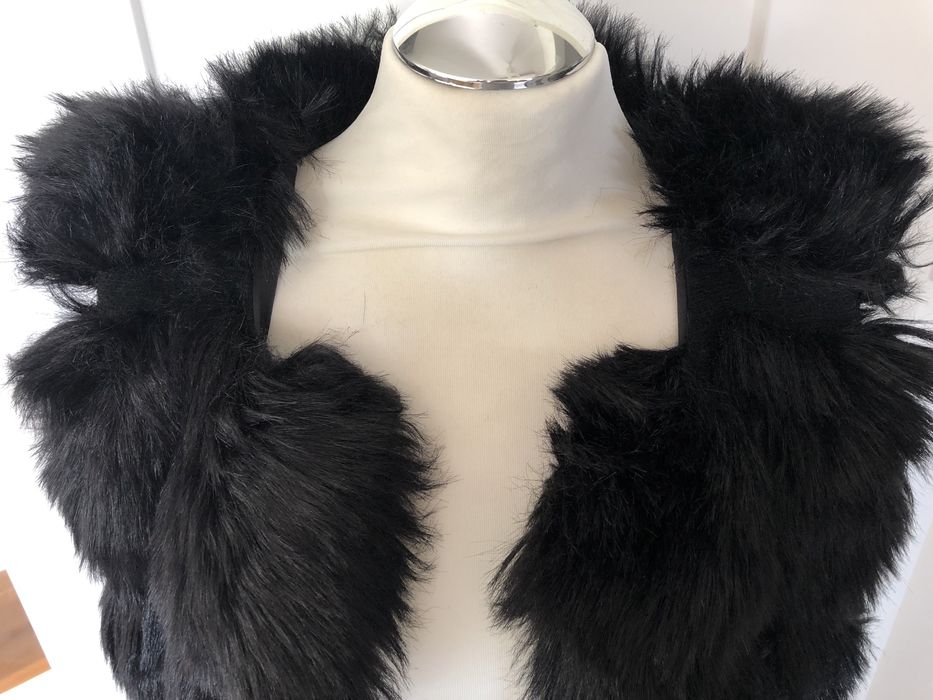 Kamizelka czarna sztuczne futro r. S/M