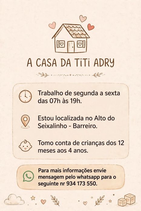Tomo conta de crianças
