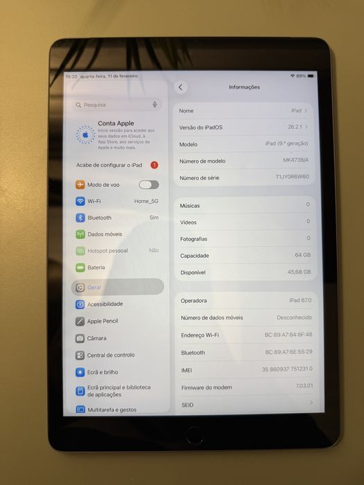 Apple iPad 10.2” 9a Geração 2021 Cellular 4G