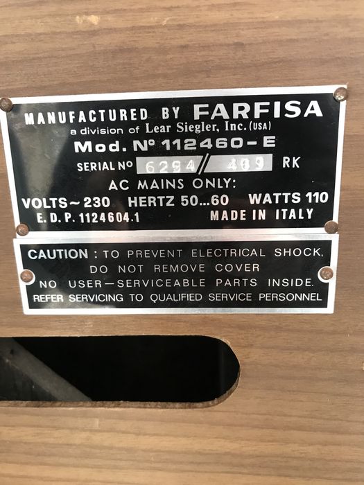 Teclado farfisa Italia USA