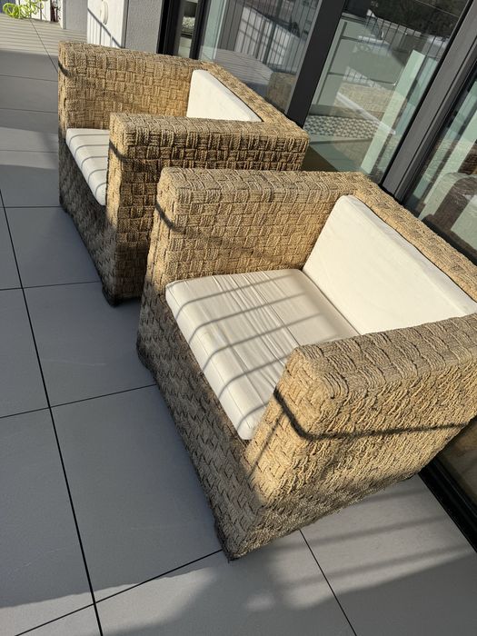 Sofás de exterior Rafia e almofadas
