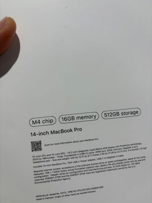 MacBook Pro 14 m4 16/512gb