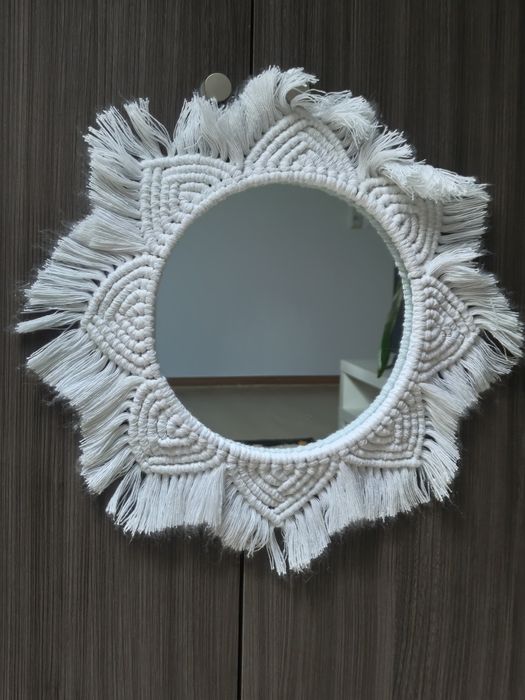 Espelho em macramé 25cm