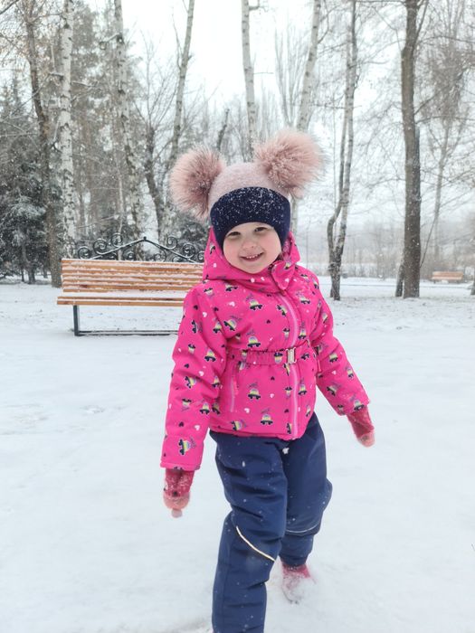 Теплий зимовий комбінезон для дівчинки