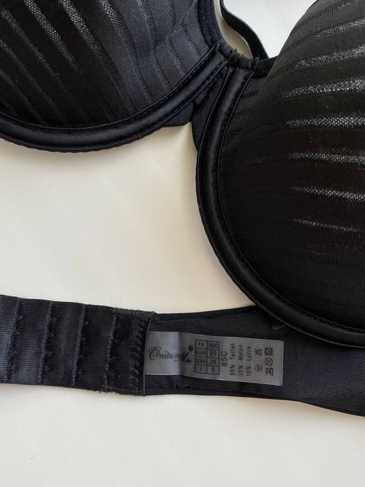 Чорний бюстгальтер сіточка 85С