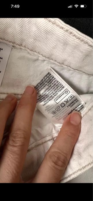 Jeansy H&M białe loose mom jeans 34 stan igła ultra hight waist