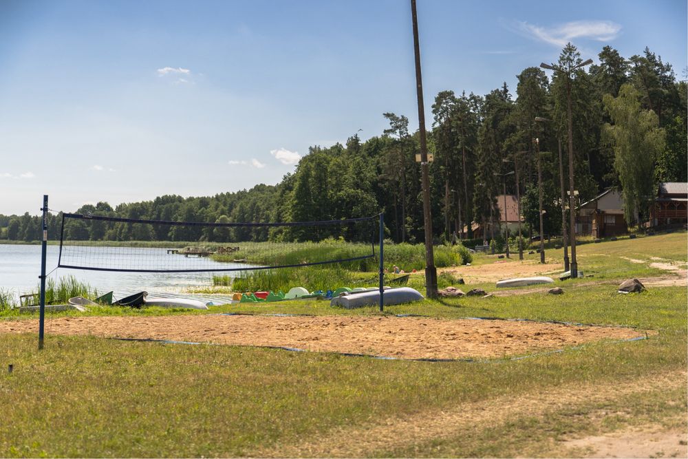 Domek jezioro Symsar Warmia i Mazury rower wodny grill