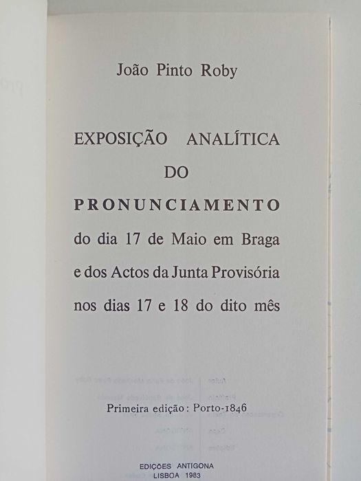 Exposição analítica do pronunciamento do dia 17 de Maio em Braga