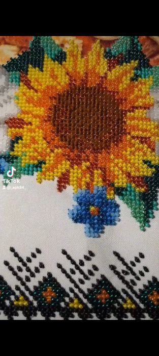 Рушник вишитий бісером розмір 200*35