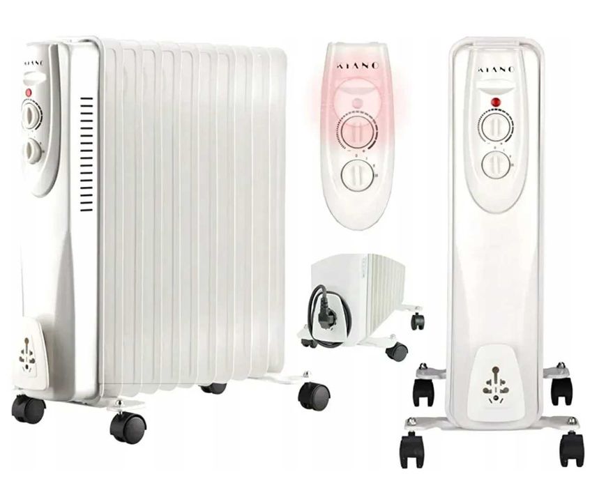 Масляний обігрівач 11 секцій. Оливний нагрівач. Обігрівач оливний.