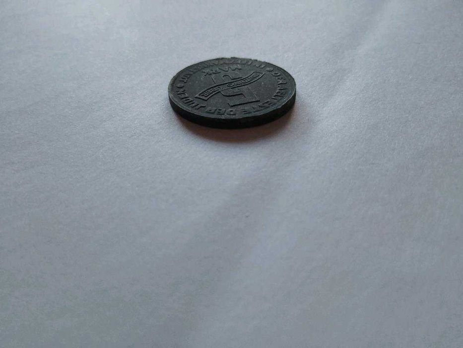 Getto w Łodzi 5 marek 1943 magnez 2/2 bardzo rzadki destrukt.Okazja.