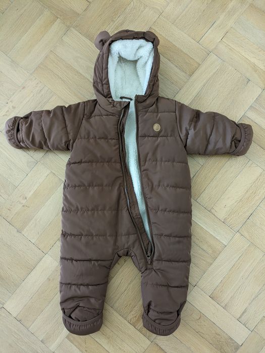 Jak nowy, z metką Kombinezon zimowy niemowlęcy h&m brązowy