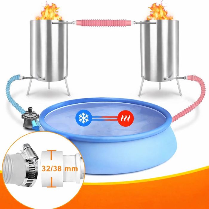 OGRZEWACZ do BASENU Jacuzzi Gotowy ZESTAW 16w1 PIEC DO Ogrzewania Wody