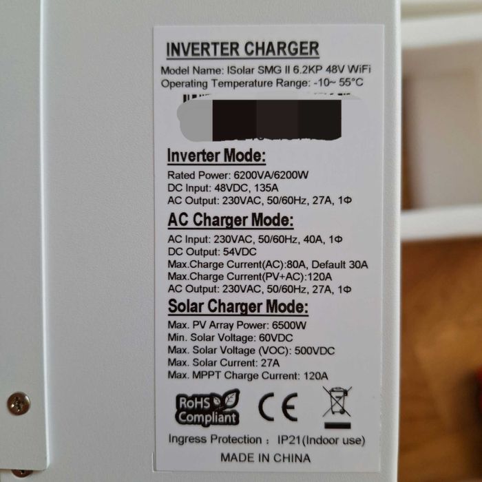 Falownik inwerter hybrydowy off grid Powland Easun 6.2kw 120A