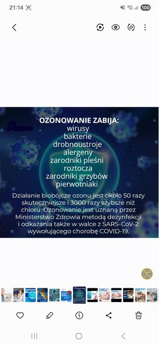 Ozonowanie/Dezynfekcja/Odgrzybianie pomieszczeń, samochodów, klimatyza