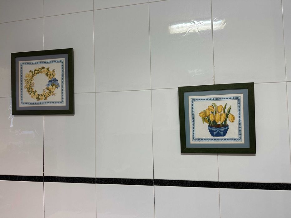 Quadros parede bordado à mão